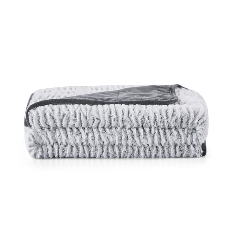 Dream Theory Reversible to Mink Weighted Faux Fur Blanket | Wayfair